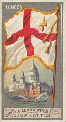London, from the City Flags series (N6) for Allen & Ginter Cigarettes Brands, 1887. Creator: Allen & Ginter