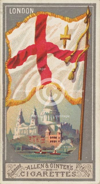 London, from the City Flags series (N6) for Allen & Ginter Cigarettes Brands, 1887. Creator: Allen & Ginter.