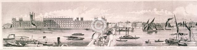 London from the River Thames, 1844.  Artist: Frank Vizetelly  
