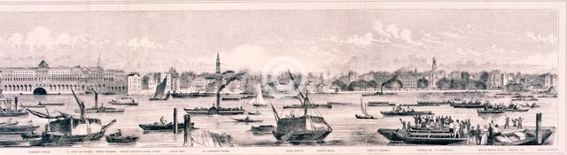 London from the River Thames, 1844 Artist: Frank Vizetelly  