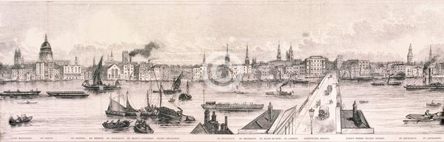 London from the River Thames, 1844 Artist: Frank Vizetelly  