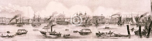 London from the River Thames, 1844 Artist: Frank Vizetelly  