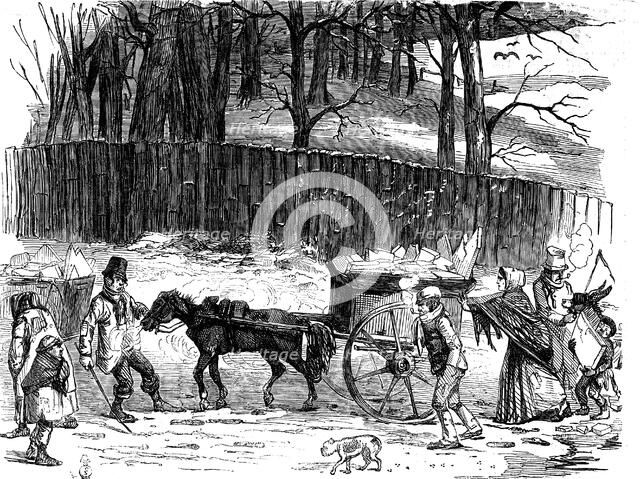 London ice carts, 1850. Artist: Unknown