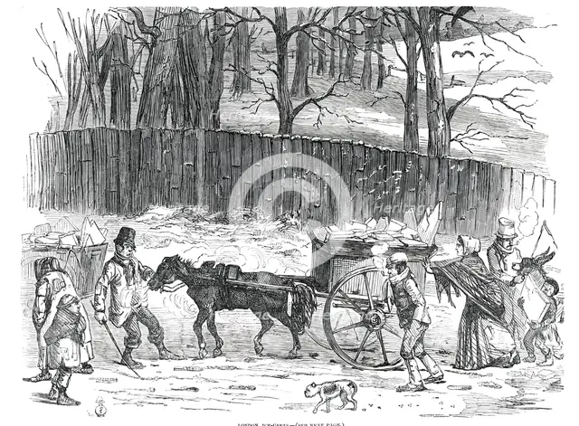 London Ice Carts, 1850. Creator: Unknown.