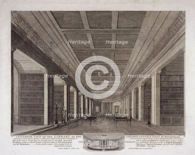 London Institution, Finsbury Circus, London, 1819. Artist: Henry R Cook