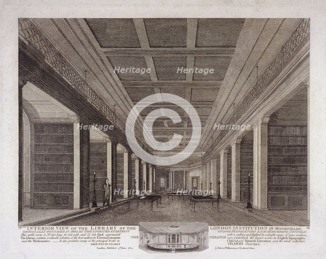 London Institution, Finsbury Circus, London, 1819. Artist: Henry R Cook