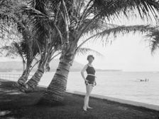 London, Jack, Mrs., by the beach, ca. 1918. Creator: Arnold Genthe