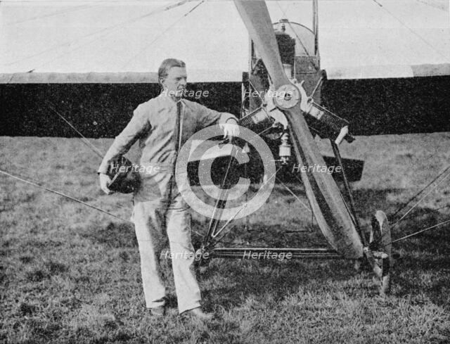 London-Paris Air Race: the winner, Mr WL Brock, the American racing pilot, 1914, (1934). Artist: Flight Photo.