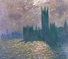 London, Parliament, Reflections on the Thames, 1905