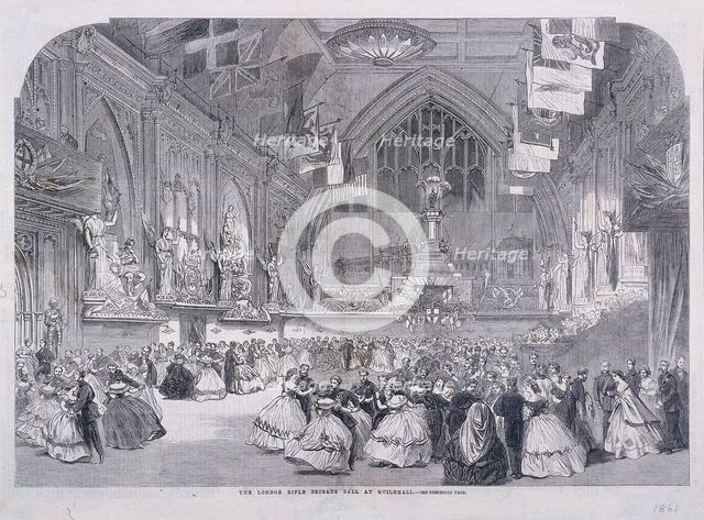 London Rifle Brigade Ball at Guildhall, London, 1861. Artist: Anon