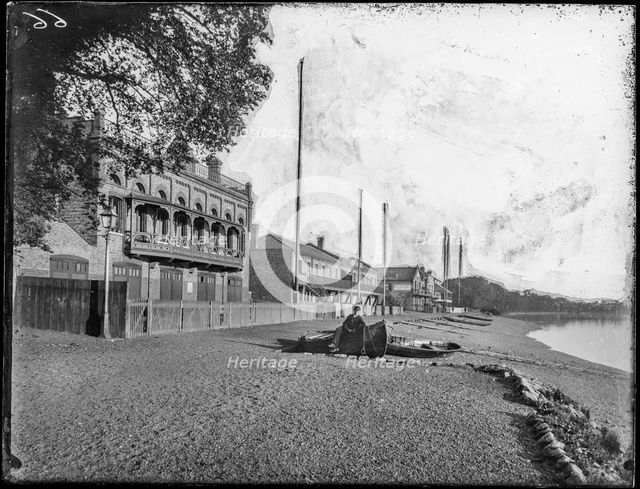London Rowing Club Boathouse, Putney, Wandsworth, Greater London Authority, 1882. Creator: William O Field.