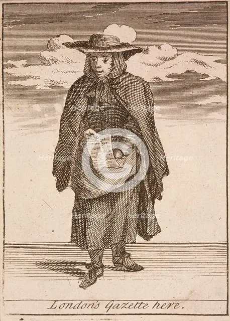 'London's Gazette here', Cries of London, (c1688?). Artist: Anon