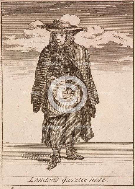'London's Gazette here', Cries of London, (c1688?). Artist: Anon