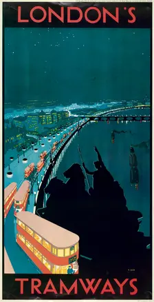 London's Tramways London County Council (LCC) Tramways poster, 1930. Artist: Anon