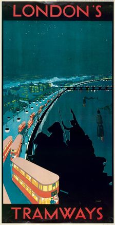 London's Tramways London County Council (LCC) Tramways poster, 1930. Artist: Anon