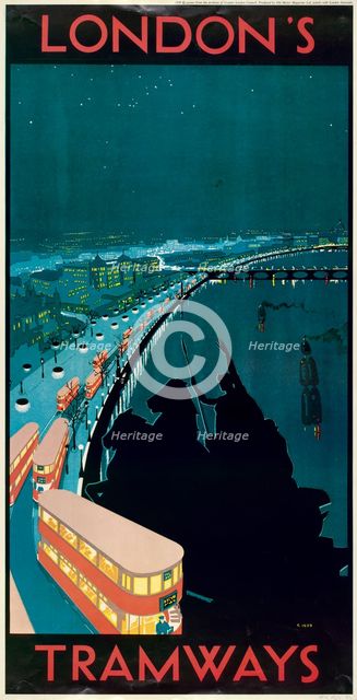 'London's Tramways', London County Council (LCC) Tramways poster, 1930. Artist: Anon