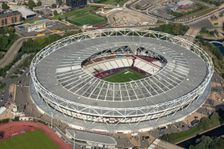 London Stadium, home of.West Ham Football Club, Stratford Marsh, London, 2021. Creator: Damian Grady
