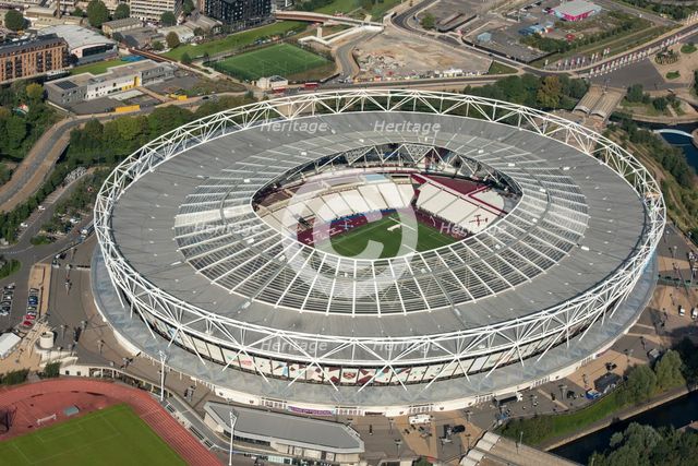 London Stadium, home of.West Ham Football Club, Stratford Marsh, London, 2021. Creator: Damian Grady.