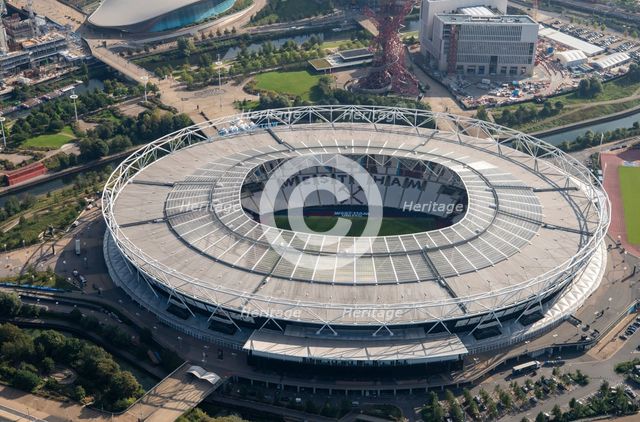 London Stadium, home of.West Ham Football Club, Stratford Marsh, London, 2021. Creator: Damian Grady.