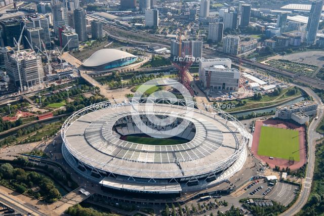 London Stadium, home of.West Ham Football Club, Stratford Marsh, London, 2021. Creator: Damian Grady.