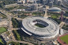 London Stadium, home of.West Ham Football Club, Stratford Marsh, London, 2021. Creator: Damian Grady
