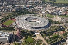 London Stadium, home of.West Ham Football Club, Stratford Marsh, London, 2021. Creator: Damian Grady