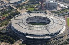 London Stadium, home of.West Ham Football Club, Stratford Marsh, London, 2021. Creator: Damian Grady