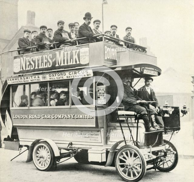 London steam bus, c1900, (1947). Creator: Unknown.