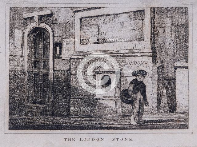 London Stone, Cannon Street, London, c1820. Artist: Anon