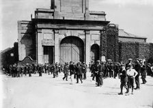 London Strike gates of Great East India dock; closed, between c1910 and c1915. Creator: Bain News Service