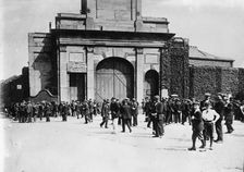London Strike gates of Great East India dock; closed, between c1910 and c1915. Creator: Bain News Service