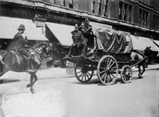 London Strike. Police escort for one van., between c1910 and c1915. Creator: Bain News Service