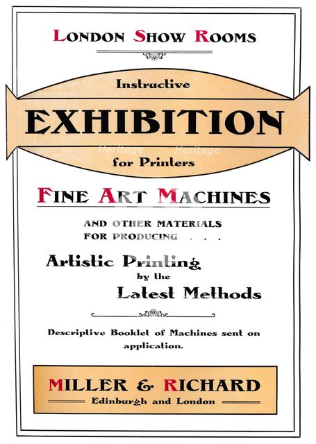 'London Show Rooms  - Instructive Exhibition for Printers', 1907. Artist: Miller & Richard.