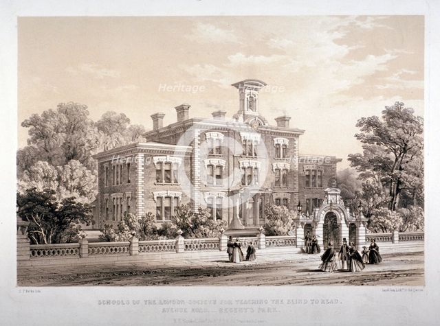 London Society Schools for teaching blind people, Avenue Road, Marylebone, London, c1860.  Artist: Day & Son