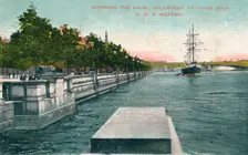 London, Thames Embankment - Showing the Naval Volunteer Training Ship, H.M.S. Buzzard 1907