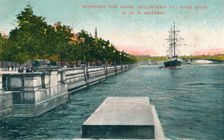 London, Thames Embankment - Showing the Naval Volunteer Training Ship, H.M.S. Buzzard 1907