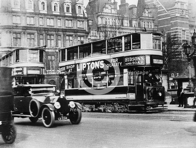 London tram with Lancia circa 1919. Creator: Unknown.