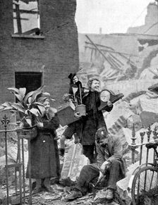Londoners made homeless by a German air raid during the Blitz, World War II, October 1940