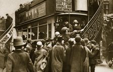 Londoners rushing for a bus on Ludgate Hill, c1920s(?). Creator: Unknown