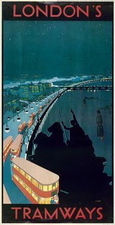 London's Tramways London County Council (LCC) Tramways poster, 1930. Artist: Anon