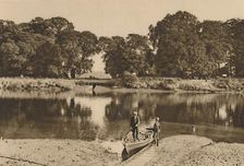 London's River at Isleworth Ferry Looking Towards the Green Glades of Kew Gardens c1935. Creator: Donald McLeish