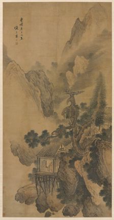 Lonely Retreat Overlooking a Misty Valley, 1630. Creator: Sheng Maoye (Chinese, active early 1600s)