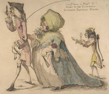 Long Thomas and Mad-le G-d Going to the Pantheon in Their Natural Masks, May 1, 1773. Creator: William Austin