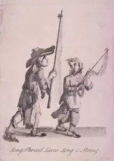 Long Threed Laces Long & Strong Cries of London, c1688. Artist: Anon