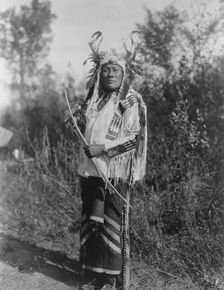 Long Time Dog-Hidatsa, c1908. Creator: Edward Sheriff Curtis