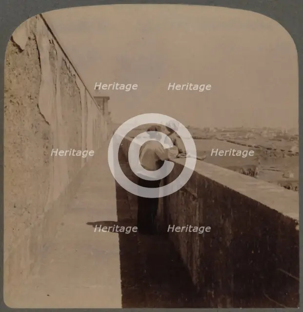 'Long walk along the old Aqueduct - (1729-49) - supplies city with water, Lisbon, Portugal', 1902. Creator: Underwood & Underwood.