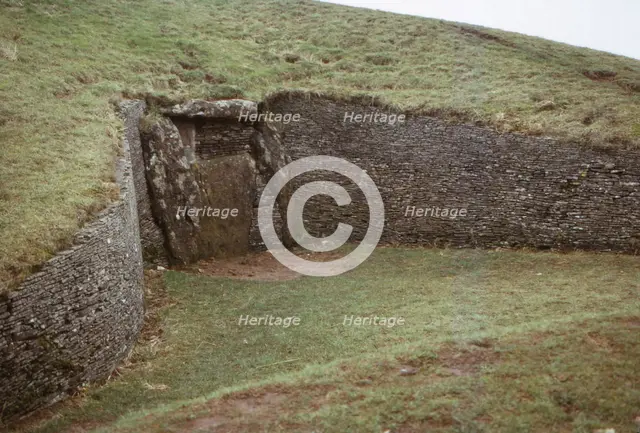 Long Barrow of Belas Knap, near Winchcombe, Gloucestershire, 20th century. Artist: CM Dixon.