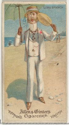 Long Branch, from World's Dudes series (N31) for Allen & Ginter Cigarettes, 1888. Creator: Allen & Ginter