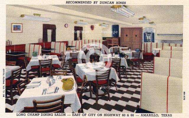 Long Champ Dining Salon, Amarillo, Texas, USA, 1948. Artist: Unknown