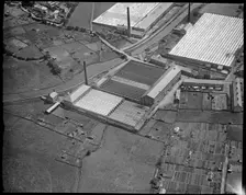 Long Ing Shed and nearby mills by Long Ing Bridge, Barnoldswick, Lancashire, c1930s. Creator: Arthur William Hobart